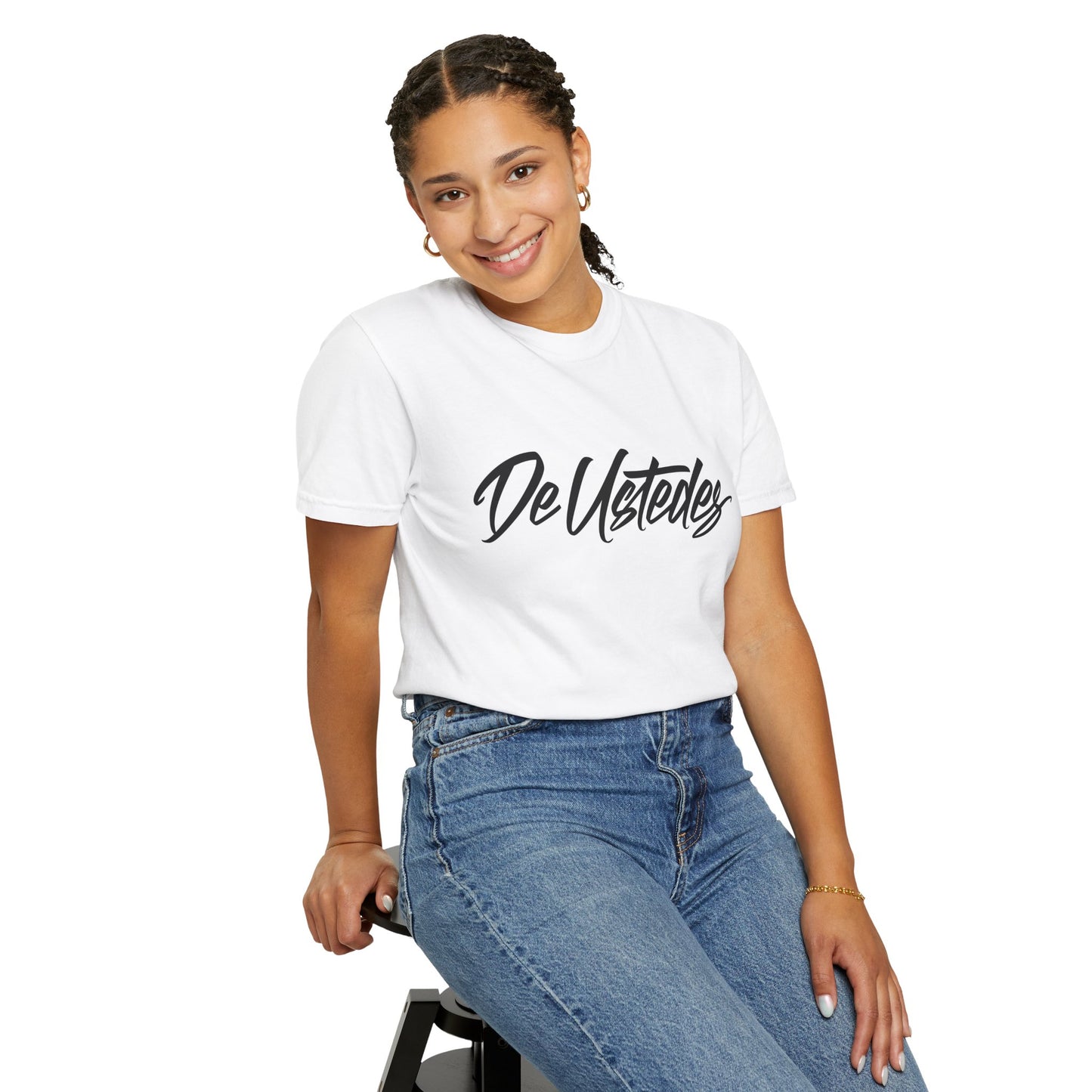 "Classic DeUstedes" White-Tee Print